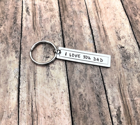 I Love You Dad Keychain | Wedding Day Gift | Aluminum Bar Keychain | Father Daughter Gift | Birthday For Him
