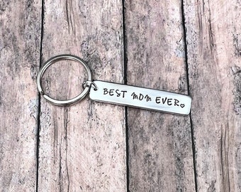 Mother's Day Gift, Best Mom Ever Keychain, Gift for Mom, Small Gift Idea, Mom Gift, Mom Keychain, Gift from Son, Handmade Gifts