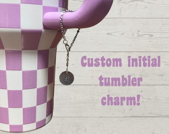 Custom Initial Tumbler Charm - Tumbler Accessory - Cup Bling - Travel Tumbler Charm - Water Bottle Charm - Cute Tumbler Charm - Personalized