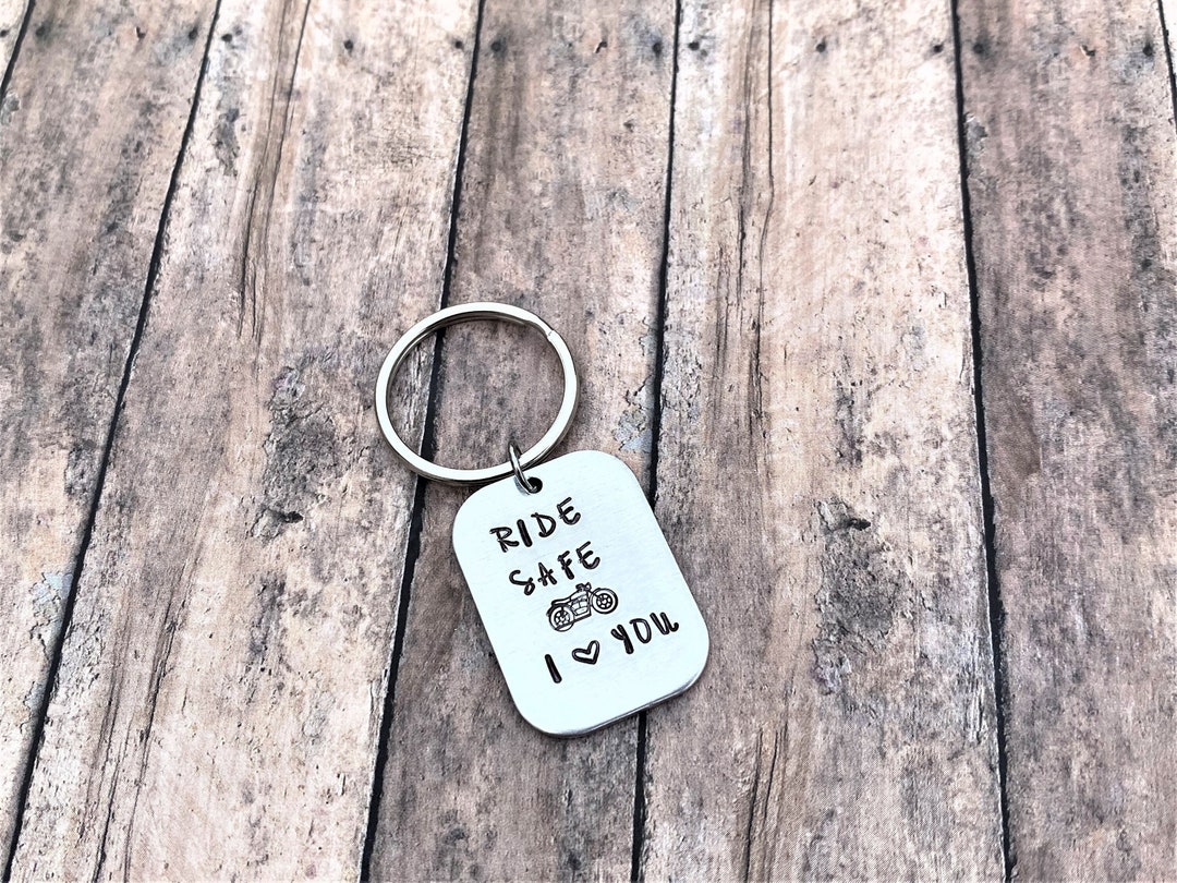 Motorcycle Quotes Keychains Ride Safe Motorcycle Keychain: Anniversary Gift for Him, Biker ...