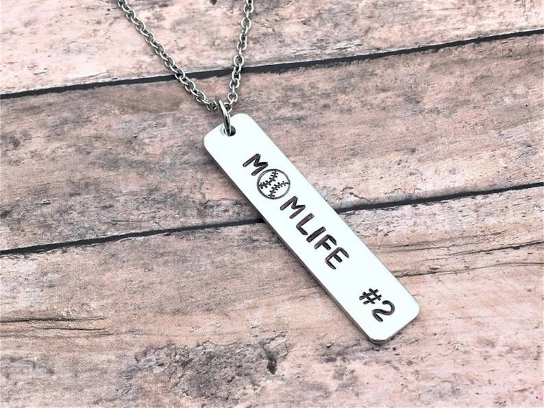 Baseball Mom Necklace Personalized Baseball Jewelry Jersey Number Necklace Baseball Mom Sports Jewelry Team Mom Gift image 1