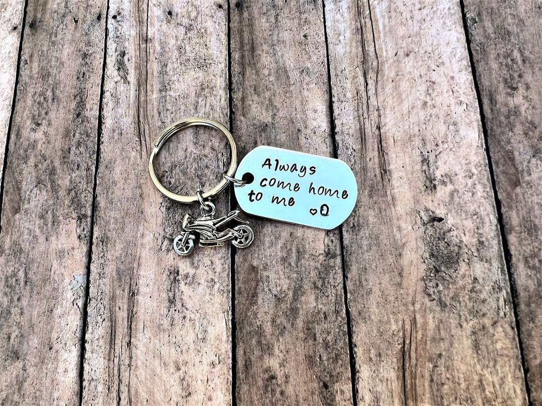 Motorcycle Quotes Keychains Personalized Motorcycle Keychain: Hand Stamped Aluminum, Husband Gift ...
