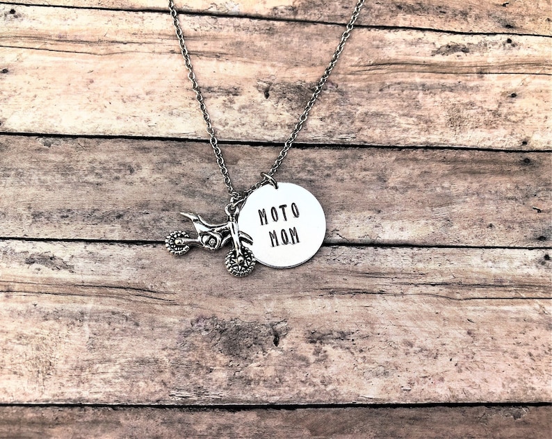 Moto Mom Necklace, Dirt Bike Jewelry, Motocross Gift, Gift for Mom, Racing Gift, Racing Necklace, Motocross Mom, Gift for Her image 4