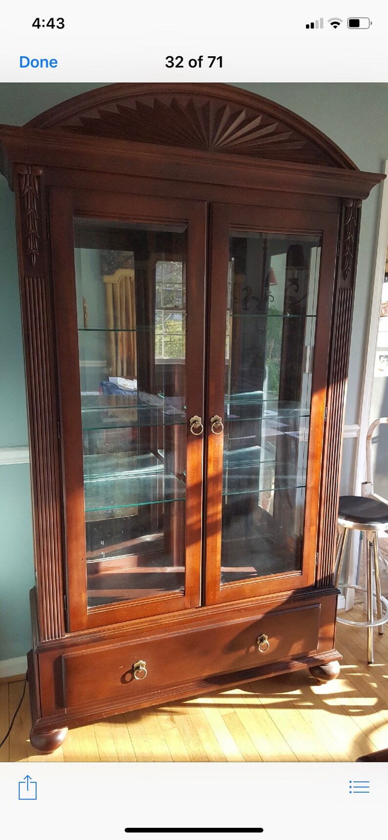 Ethan Allen British Classics 2 Door Curio China Display Bookcase Buyer Pays Shipping