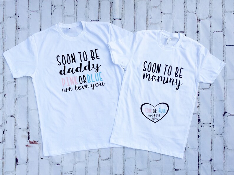 Pregnancy Reveal shirts Gender reveal idea Gender reveal | Etsy