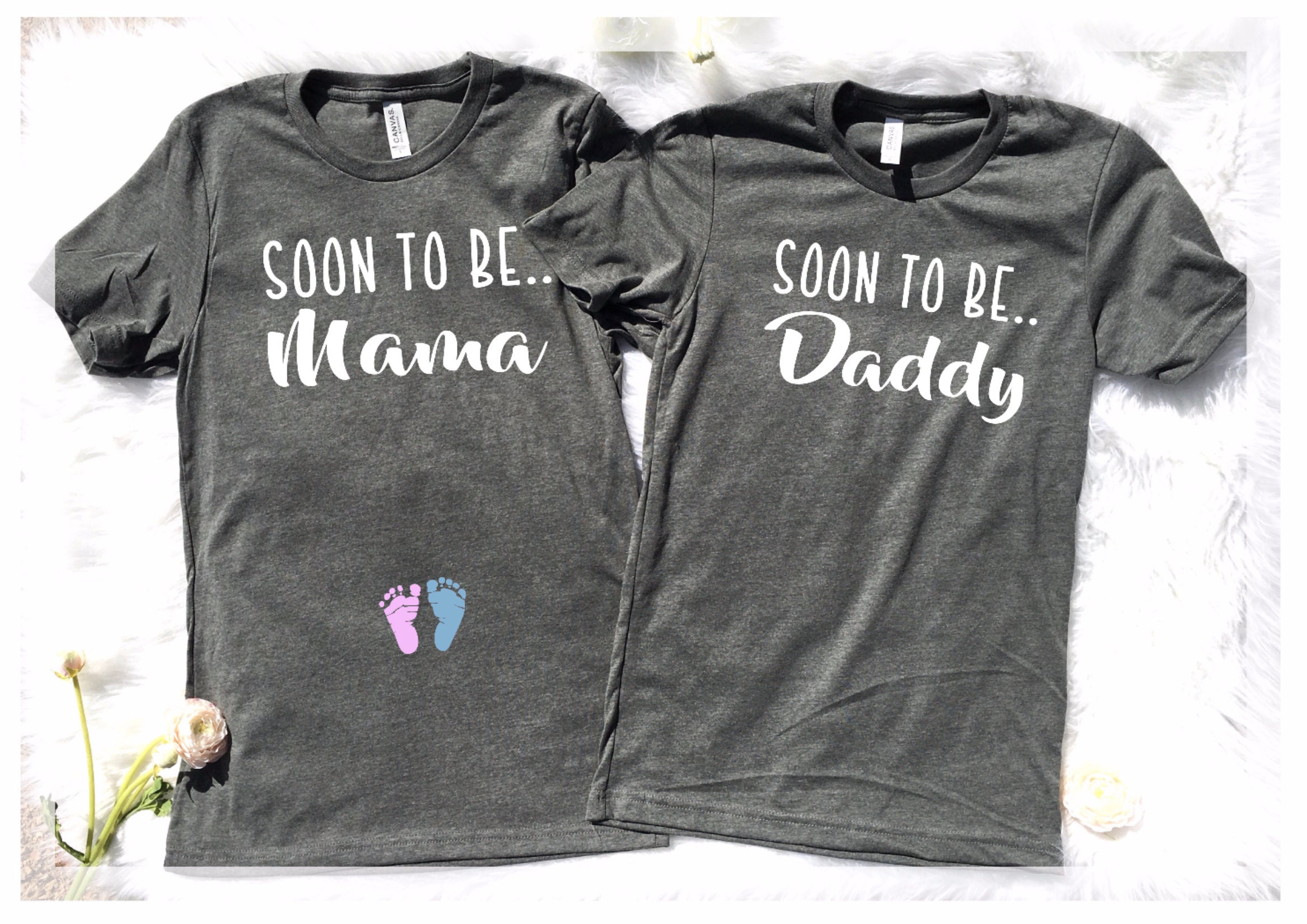 Pregnancy Announcement shirt Mom and Dad shirt Soon to be Etsy