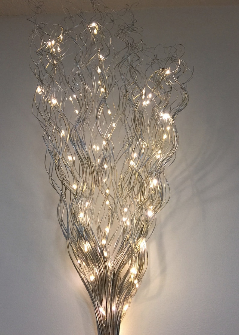 20 Warm White Lights per Strand 100 total lights 5 strands on silver wire Solar-Powered Water fall lights No Can