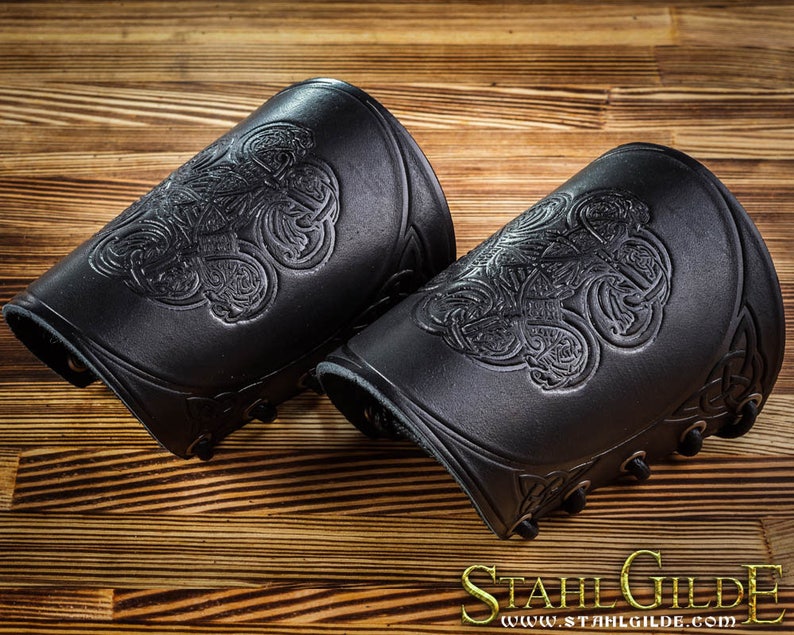 Archery arm guard Leather bracer Leather Cuff LARP Bracers Etsy