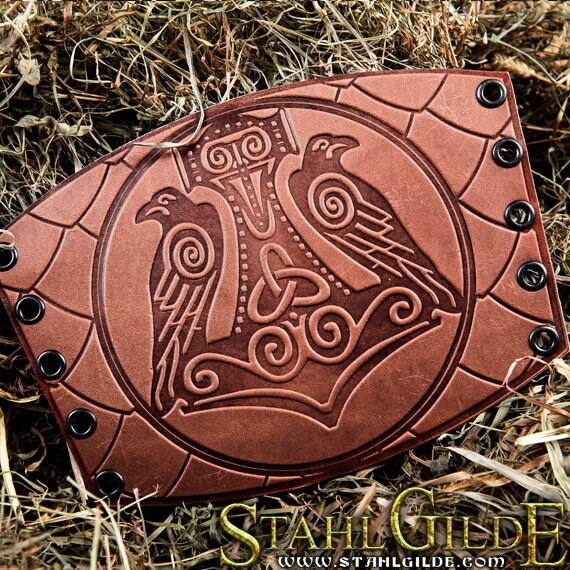 Viking armor Leather bracers Cuff Archery Arm Guards LARP Etsy