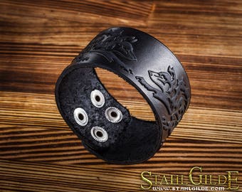Celtic Knotwork Leather Cuff Bracelet, Viking Nordic Talisman Wristband, Handmade Jewelry Gift, Gifts For Him