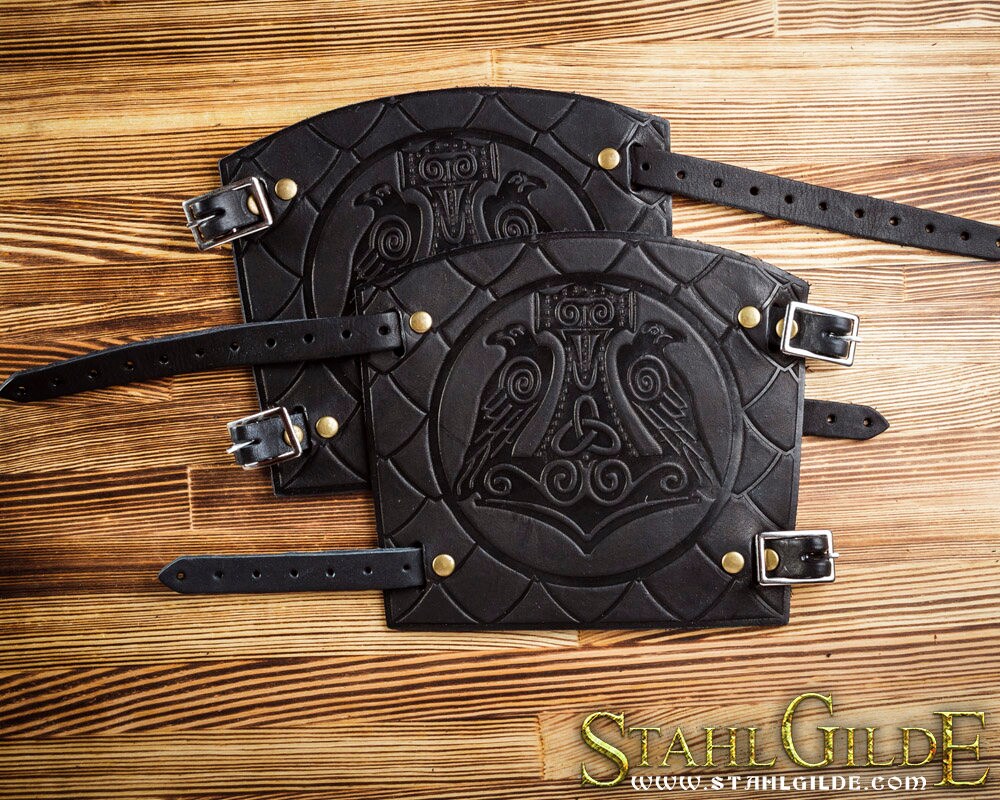 Leather Cuff Archery Arm Guards Bracers Armor Thor's Etsy