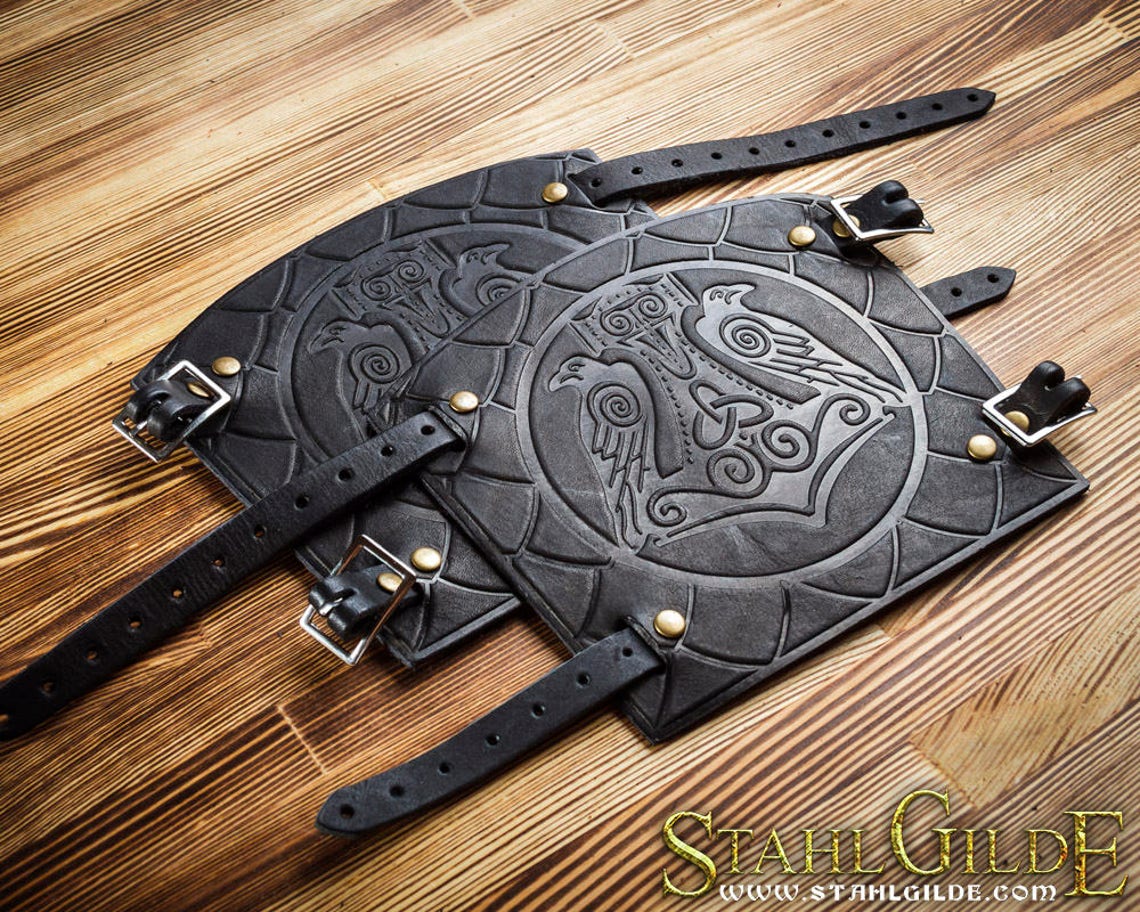 Leather Cuff Archery Arm Guards Bracers Armor Thor's Etsy