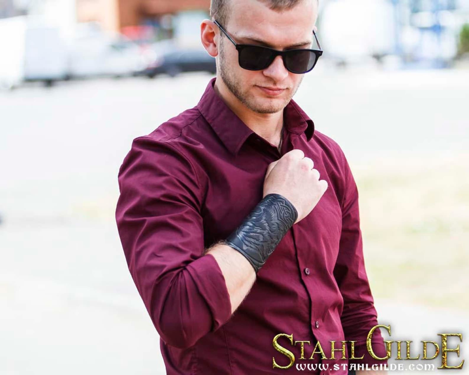 Leather Cuff Archery Arm guard LARP armor Bracers Viking Armor Etsy