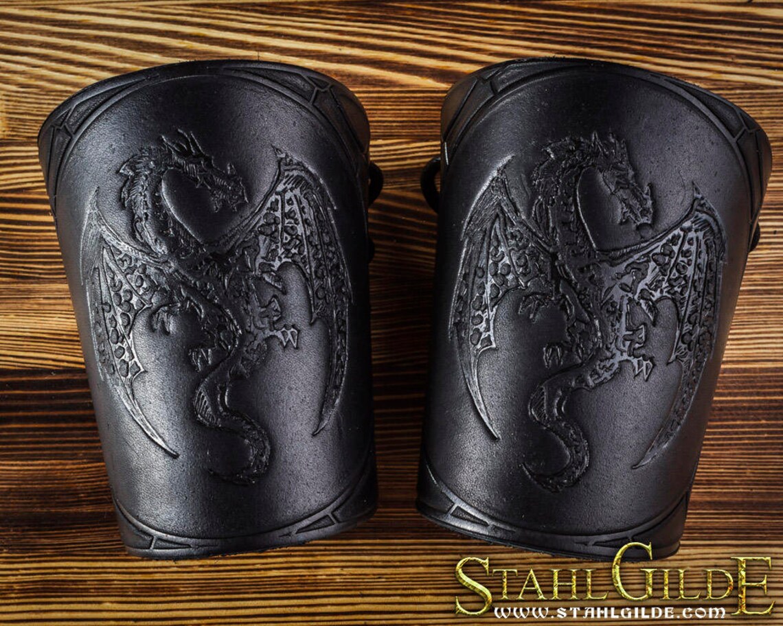 Dragon Bracer Archery Arm Guard Larp Armor Viking Bracers Leather Cuff ...