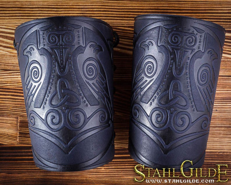 Viking Armor Leather bracers Archery arm guard LARP Bracers Etsy