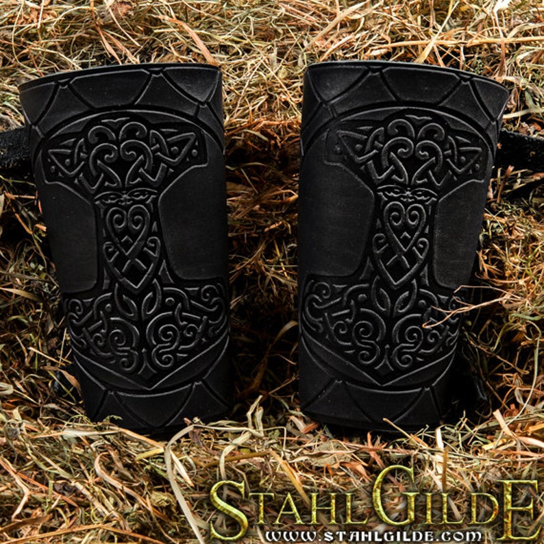 Archery Arm Guard Leather Cuff Viking Bracers Larp Thor's Etsy