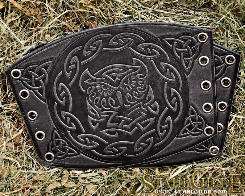 Leather Bracers Archery Arm Guard Cuff Viking Armor LARP Etsy