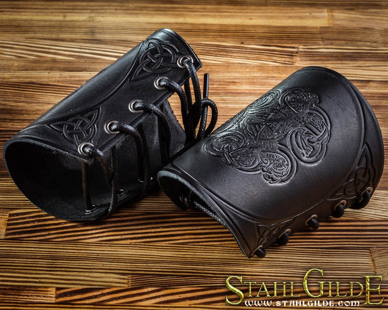 Archery arm guard Leather bracer Leather Cuff LARP Bracers Etsy