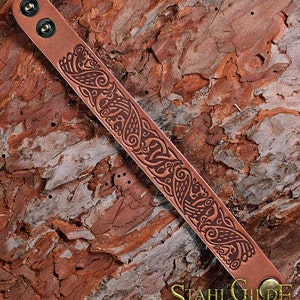 Celtic Knotwork Bracer, Men Leather Cuff Wristband, Vikings Nordic Talisman Bracer, Leather Wristband, Leather Bracelet, Leather Band