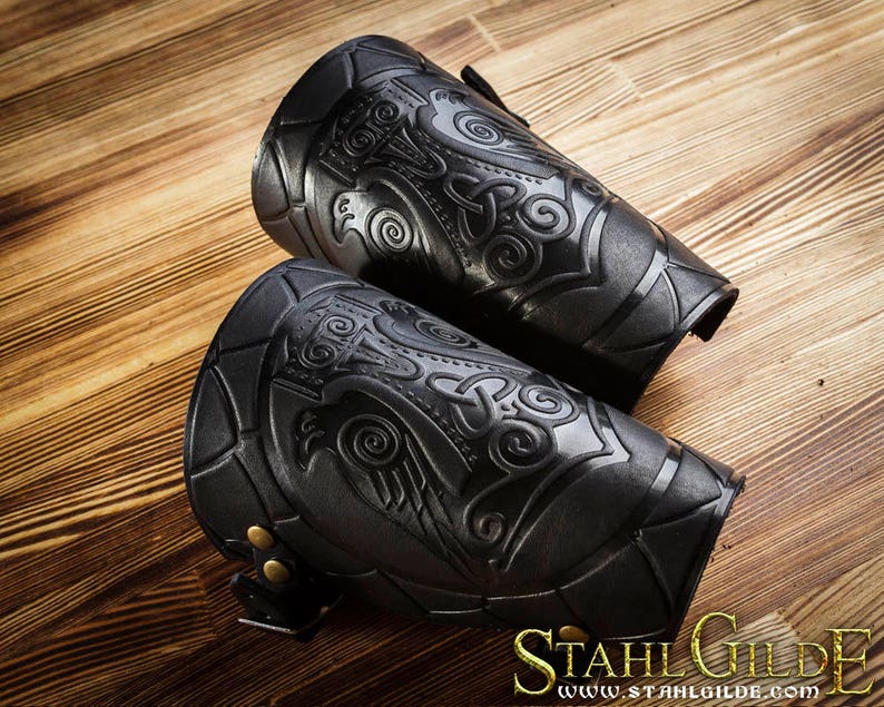 Leather Cuff Archery Arm Guards Bracers Armor Thor's Etsy