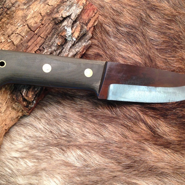 Custom Bushcraft Knife Green Micarta Scales