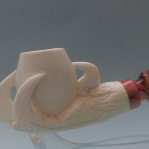 Adlerkralle Meerschaum Pfeife bester Block Meerschaum Pfeife ungeraucht Pfeife mit Etui