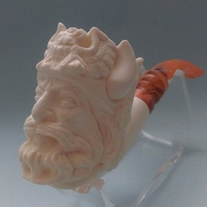 Wikinger Kopf Meerschaum Rohr Krieger Block Meerschaum Pfeife Tabakpfeife mit Fall