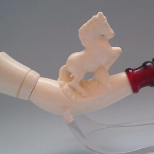 Prancing Horse cigarette Meerschaum Pipes handmade block meerschaum pfeife with case
