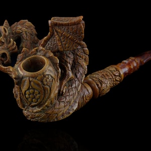 Large Dragon Meerschaum Pipe Special Design tobacco collectibles hand carved turkish pfeife 海泡石 with case