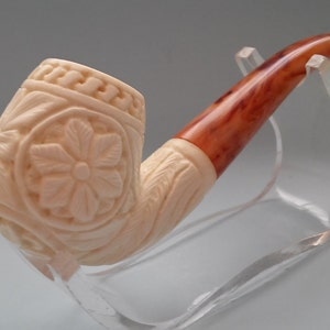 Ornate processing  Meerschaum Pipes classic meerschaum handcarved + with case