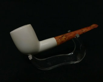 Meerschaum Pipe handmade block meerschaum best pipe classic meerschaum pipe collectibles by M.dülger + with case