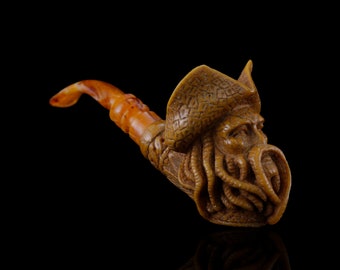 Block Meerschaum Pipe sea shell handcarved smoking pipe tobacco pfeife with case