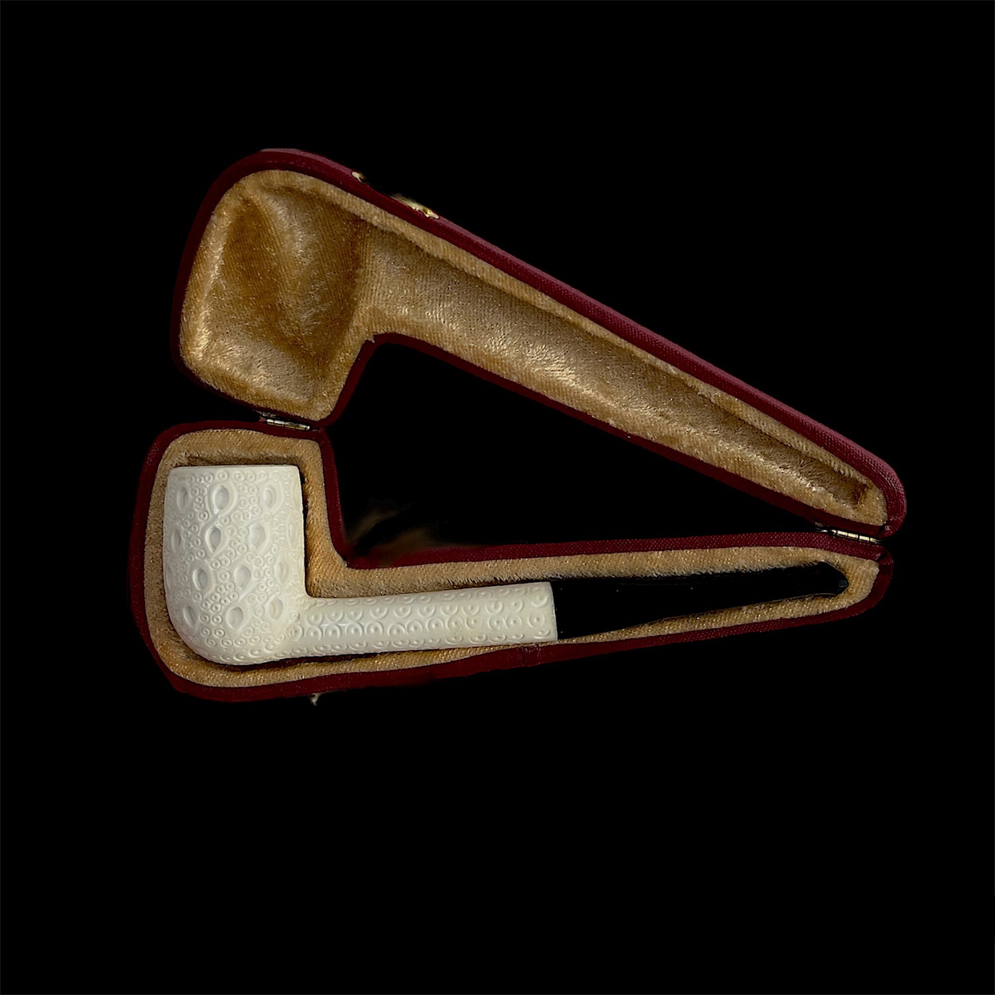 Canadian Meerschaum Pipe handmade smoking tobacco pipe unsmoked block meerschaum pipe with fitted case MD-423