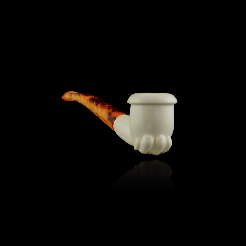 Block Meerschaum Pipe sea shell handcarved smoking pipe tobacco pfeife with case