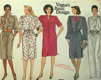 Vintage Sewing Pattern #1311 Vogue, Misses' Dress, 1980's Fashion, Size 14-16-18, Never Used