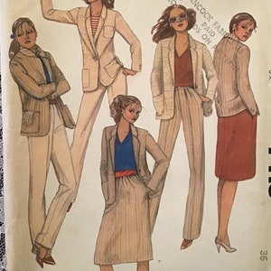 Vintage Sewing Pattern #7415 McCall&#39;s, 1980&#39;s Fashion, Misses Jacket, Skirt, and Pants Size 14, Never Used
