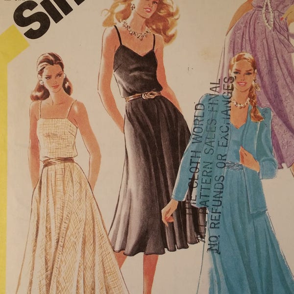 Vintage Sewing Pattern #5461 Simplicity, 1980's Fashion, Misses Pullover Dress and Unlined Jacket, Size 14, Never Used