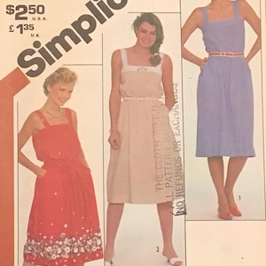 Vintage Sewing Pattern #5443 Simplicity, Misses&#39; Pullover Sundress, 1980&#39;s Fashion, Size 16-18-20, Never Used