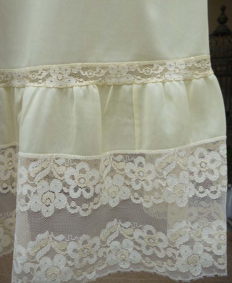 Vintage 1950s Lemon Silky Sheer Nylon and Full Slip in Soft Silky Nylon Petticoat Size M 071