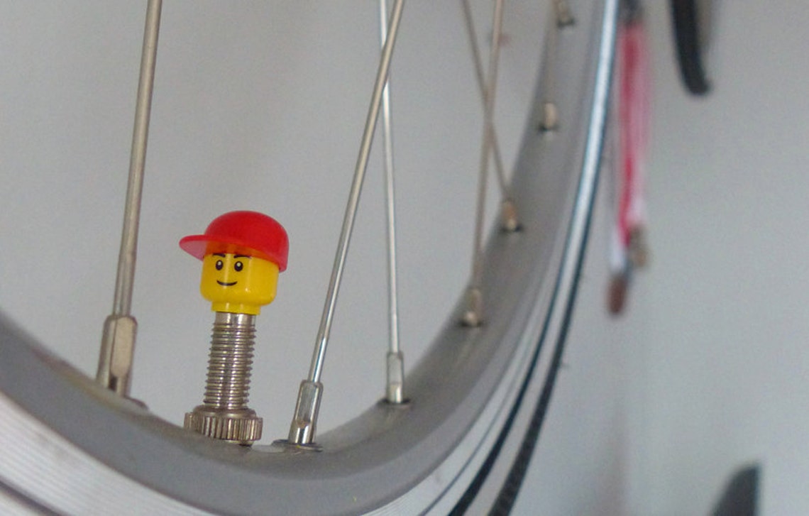 Bike Valve Caps Made From LEGO® Character Parts Suitable on Presta