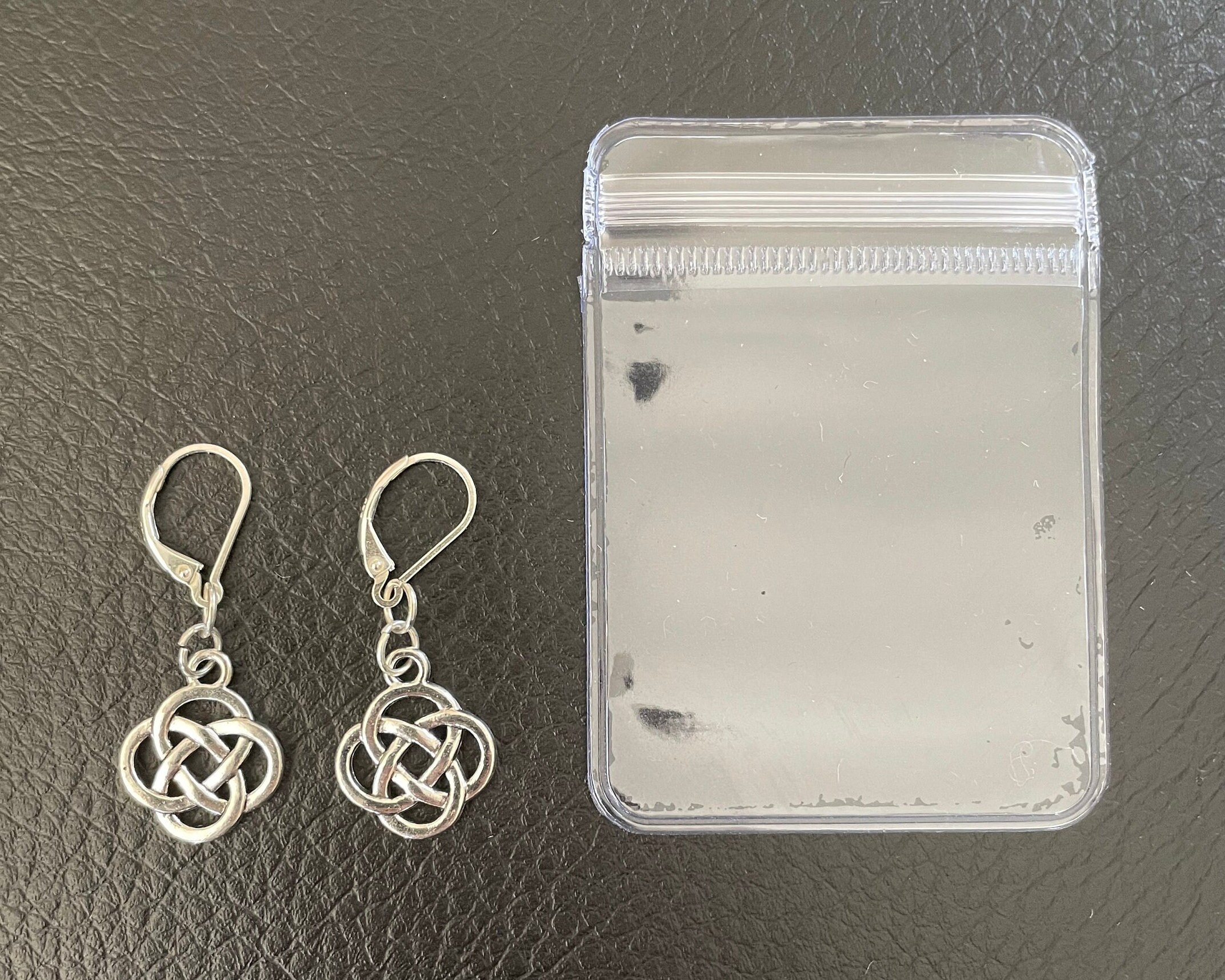Orecchini Quadrifoglio plain in ARGENTO 925 Galvanica Rodio 30707