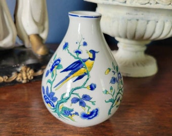 Vintage Phoenix Blau Villeroy and Boch Vase Made in Germany Chinoiserie Vase Blue and White Vase