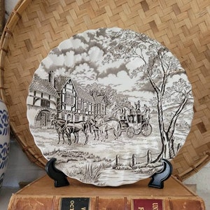 Vintage Transferware Plate Royal Mail Brown Dinner Plate Fine Staffordshire Ironstone Transferware Myott Potteries