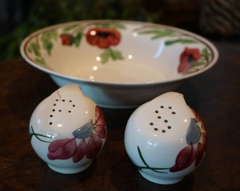 Arborose Pattern Set of 4 Tab Handled Limoges Cereal Bowls by West Wood China