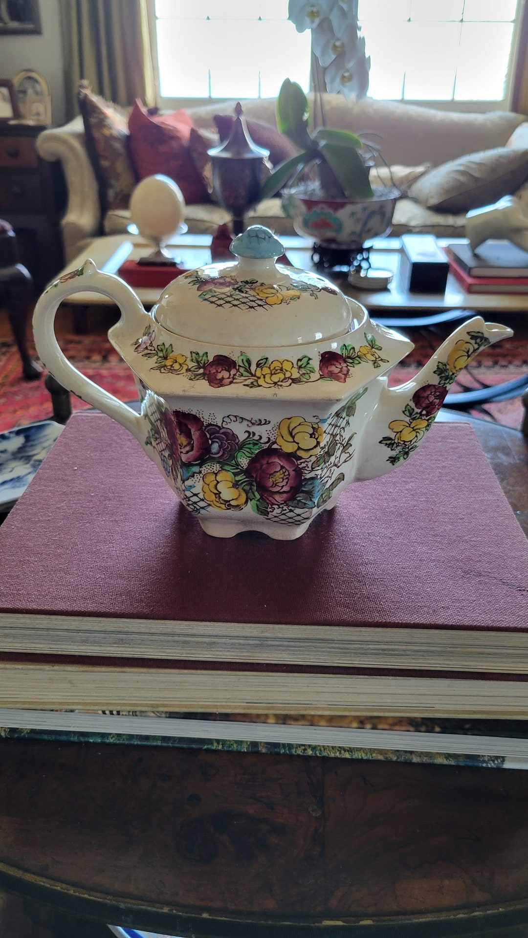 Vintage Teapot Sadler rose Garden 1930s Teapot Made in England Etsy