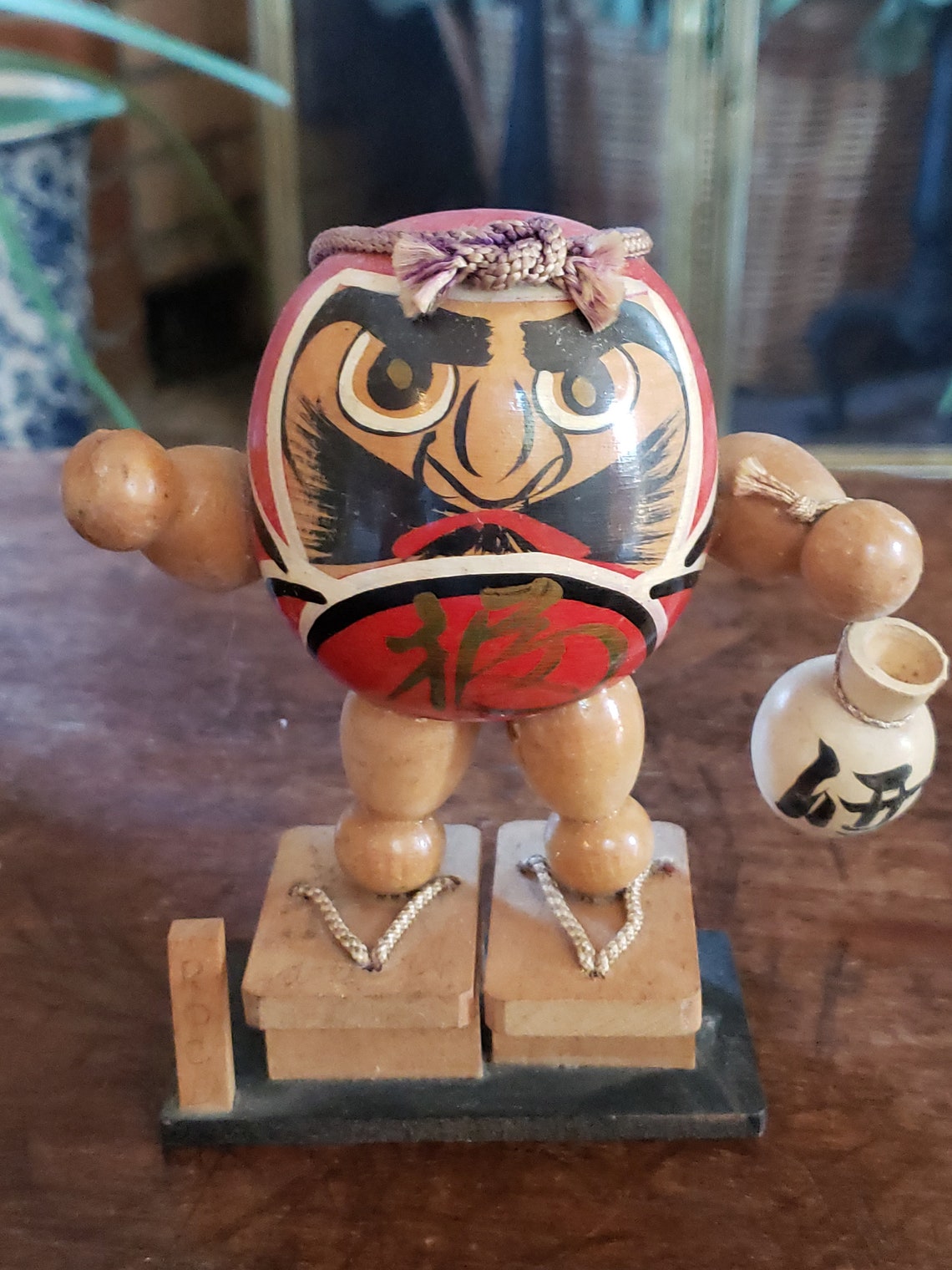 Vintage Kokeshi Daruma Doll 1960s Japanese Wooden Daruma Etsy