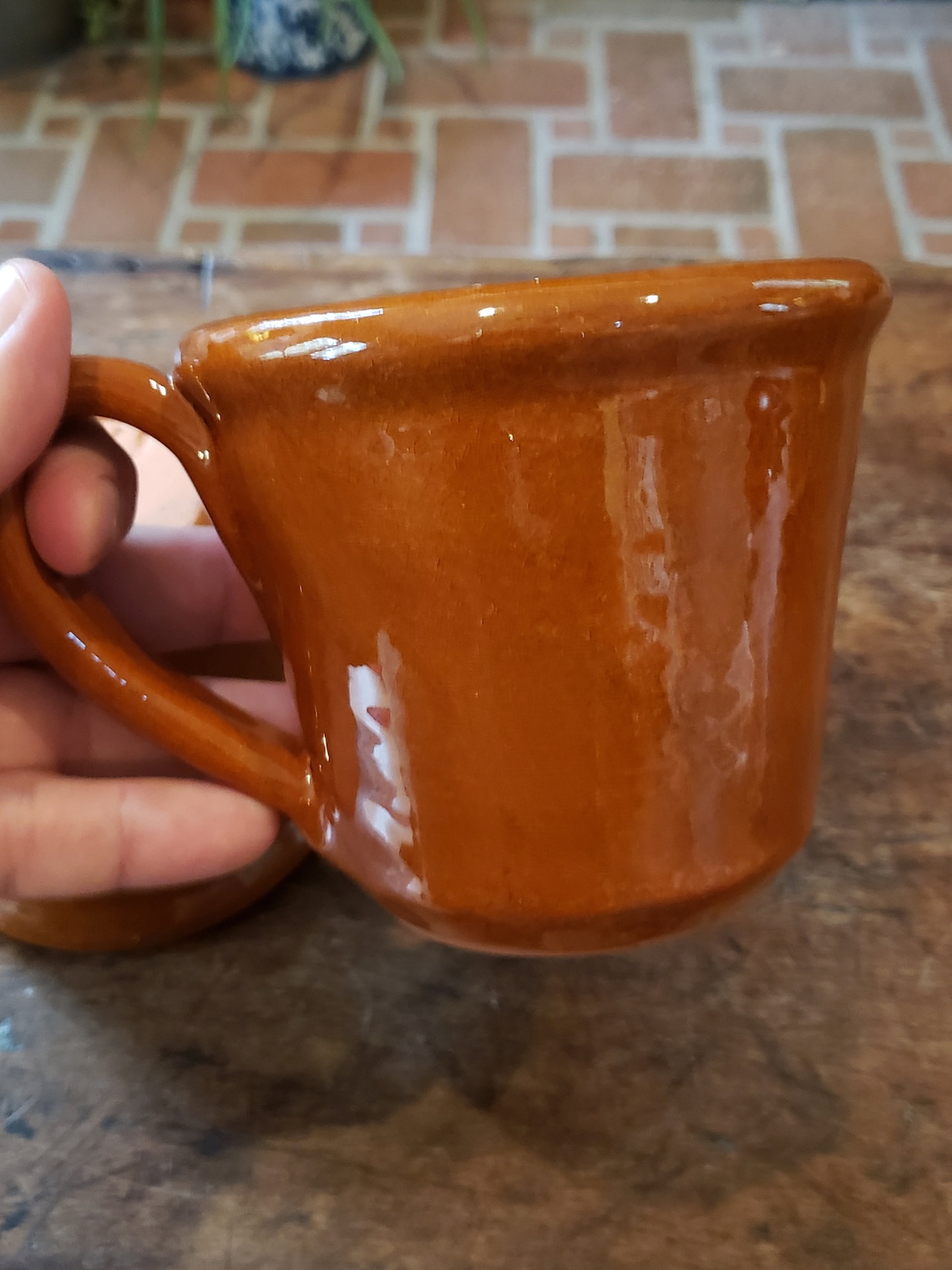 Vintage Williamsburg Pottery Mugs Large Redware Mugs Set Etsy