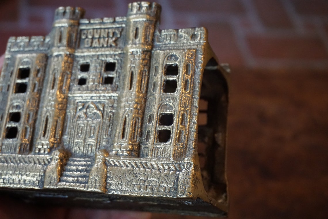 Antique Victorian English Brass County Bank 1890s Cast Brass | Etsy