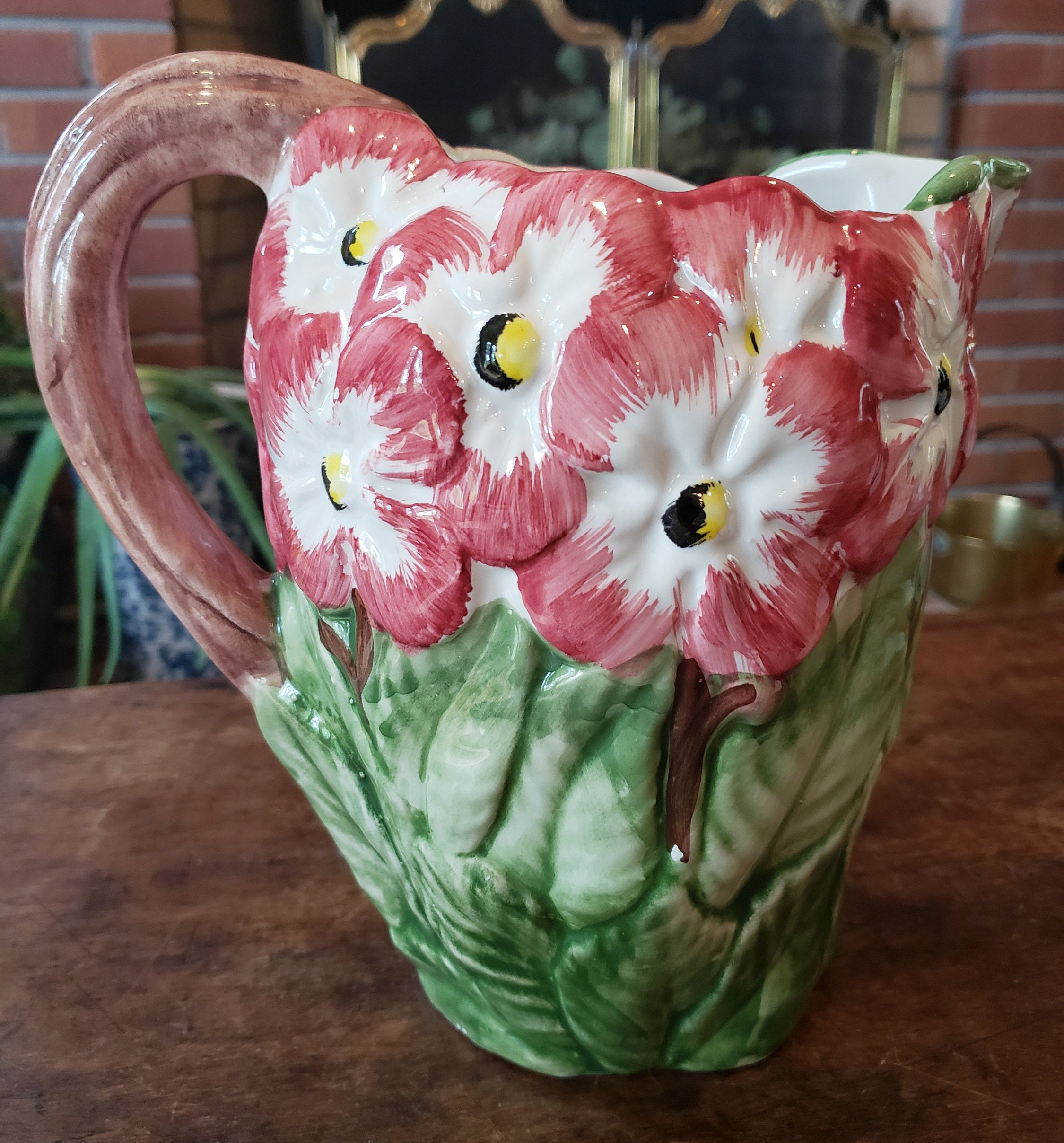 Vintage Bassano Floral Pitcher 1960s Ceramics of Bassano Etsy UK