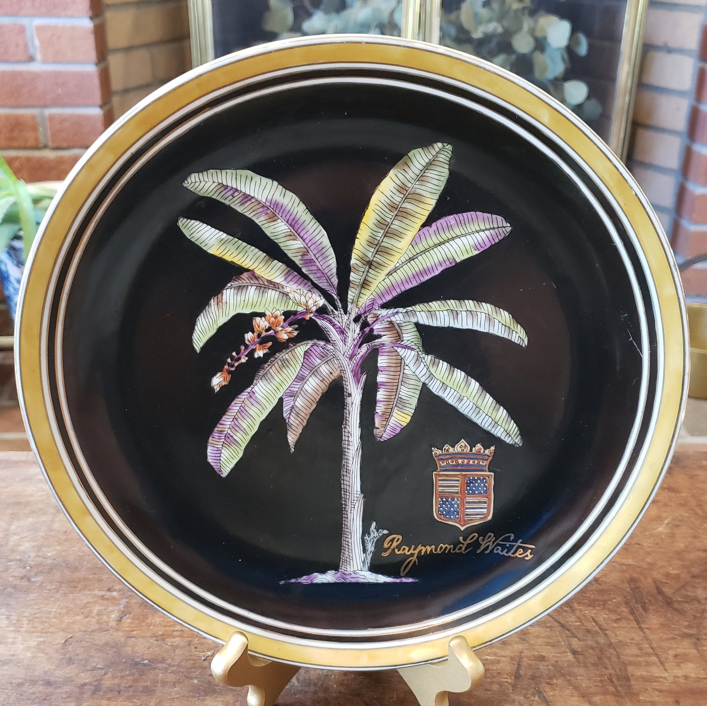 Vintage Raymond Waites Palm Tree Plate - Caribbean Colonial Decor